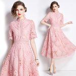 6947 ladies lace dress women's summer crochet embroidery design sense of daughter temperament skirt - Image 2