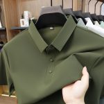 Cross-border dropshipping 2026 summer new men's premium POLO shirt, thin fully seamless nylon spandex elastic lapel - Image 2