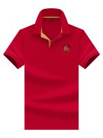High-end summer men's polo shirt, silky pearl cotton floor cotton with a collar and embroidery, business casual dad's plus-size short-sleeve T-shirt - Image 4