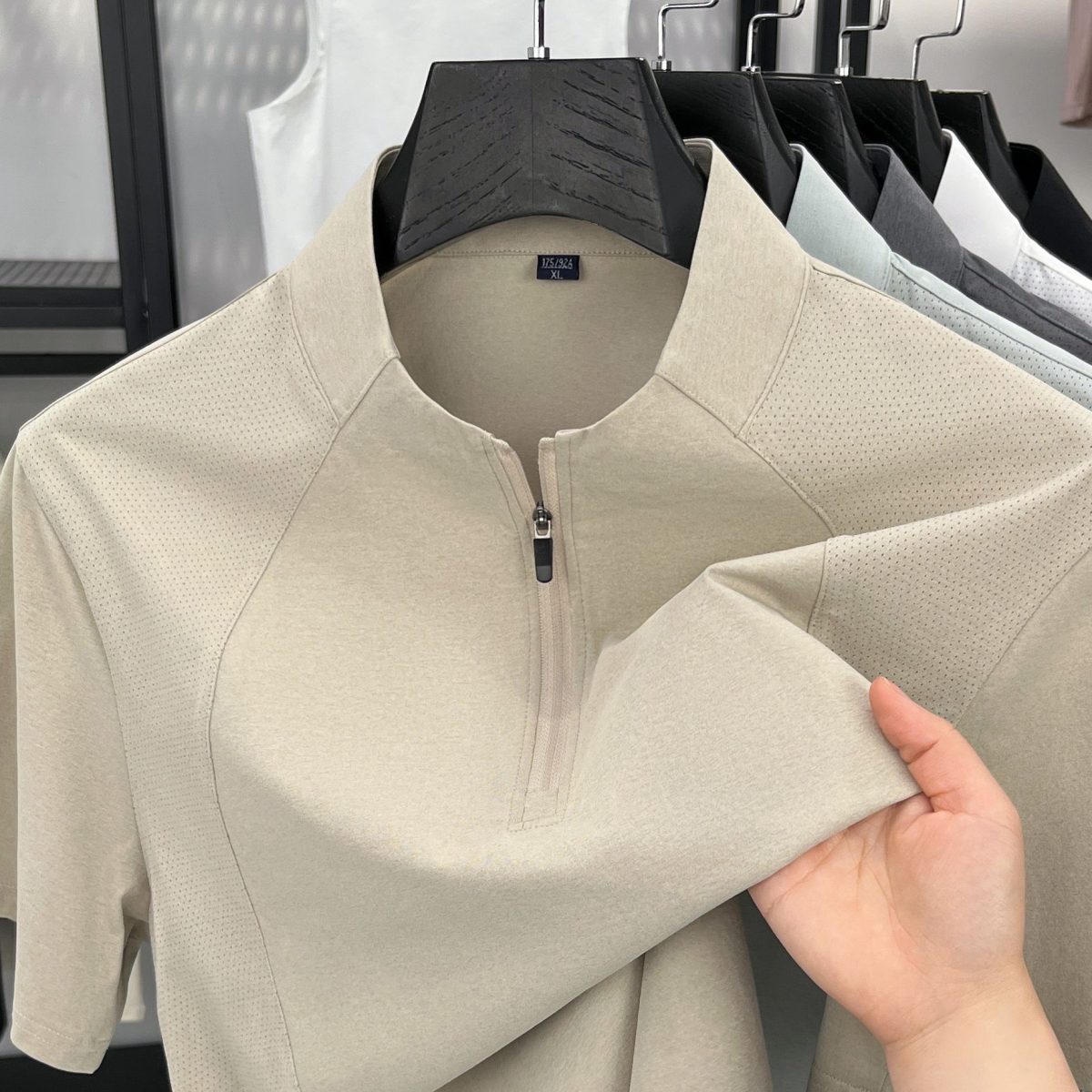 Niaojia Style Summer New Light Outdoor Quick-Dry Sports Half-Zip T-Sleeve Men's Stand Collar Short-Sleeve Base Layer POLO - Image 4