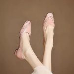 Super Cool Ultra-Soft French Flats, Versatile Hollow-Out Breathable 2026 New Chunky Heel, Plus Size Women's Shoes - Image 3