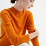 26 Autumn/Winter new seamless one-line ready-to-wear inner layer, half-turtleneck 100% pure wool sweater for women, long-sleeve knit base layer