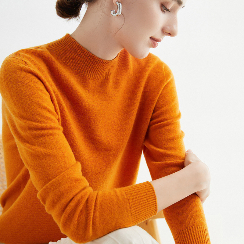 O1CN01PxkcXf1k9d0fdxEL2_2213018284641-0-cib-1.jpg 26 Autumn/Winter new seamless one-line ready-to-wear inner layer, half-turtleneck 100% pure wool sweater for women, long-sleeve knit base layer - Image 1