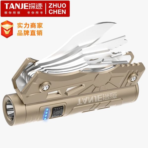 The new multifunctional ultra-bright tool lamp is convenient for outdoor travel, carrying a large-capacity, high-intensity, long-range foldable flashlight