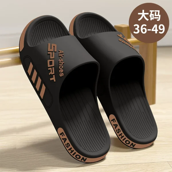 Plus size slippers for men can be worn outside in summer, trendy bathroom bath non-slip indoor home sandals men's anti-odor