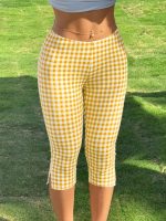 Women's Y2K Streetstyle Black Slim Cropped Pants with Side Slit Sweatpants for Fitness - Image 5