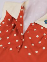 European and American cross-border women's clothing hot sale French vintage Hong Kong polish dot dress heavy industry embroidery waist 10013 - Image 4