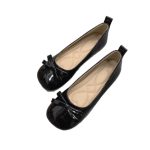 French bow with skirt, solid color outerwear loafers, 2025 summer new vintage shallow flat flats for women - Image 5