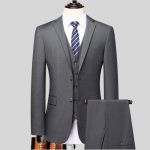 Suit suit, men's three-piece suit, Korean version, fashion, career, wedding, groomsmen's clothes, work group clothes, business suits, suits - Image 3
