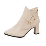 Boots 2025 Women's British Style Pointed Toe Women's Boots New High Heels Fall and Winter Thick Heeled Short Boots Fashionable and Versatile Women's - Image 5