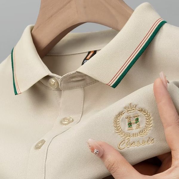 2026 Summer New Men's Short Sleeve Pullover Shirt New Embroidered Youth Lapel Shirt Plus Size Casual Business Style