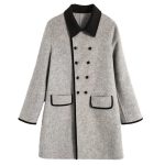 Autumn and winter Korean style new fashionable color-blocked collar jacket, women's wool coat, elegant casual versatile wool top for women - Image 5