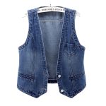 Denim vest women's spring and autumn 2024 new autumn korean version retro plus size ladies with autumn and winter horse clip jacket - Image 5