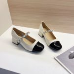 Pearl Shoes Mary Jane Shoes Women's 2024 New Pre-Spring Small Fragrance Retro Thick Heel Medium Heel Small Leather Shoes Autumn - Image 2