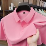 Jin Ami seamless short-sleeve men's short-sleeve POLO summer casual top, thin breathable collar new short-sleeve - Image 2
