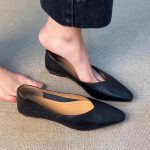 Sheepskin version ~ commuter flats, women's versatile, simple retro single shoes, one foot slipper, pointed toe shallow, wear professional shoes - Image 4