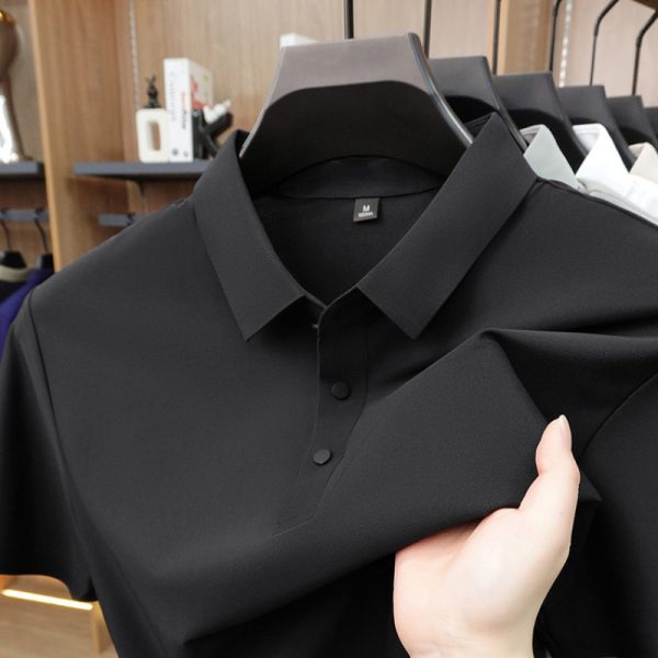 Jin Ami seamless short-sleeve men's short-sleeve POLO summer casual top, thin breathable collar new short-sleeve