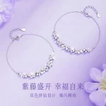 Wisteria Flower Bracelet for Women, Light Luxury, Niche Practical Birthday Gift, Perfect for Girlfriends, Students, and Close Friends Valentine's Day - Image 3