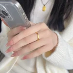 Gold ring, titanium steel, pigment ring ring, prosperity partial wealth ring, imitation gold ring, couple ring, index finger ring - Image 4