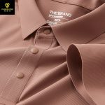 Cross-border supply for foreign trade seamless brocade ammonia ice silk men's polo shirt short sleeve thin air conditioning shirt lapel polo shirt men - Image 2