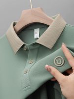 POLO Men's T-Shirt Short Sleeve Casual Light Luxury Business Summer New Lapel Embroidered Top Half-sleeved Dad Fashion