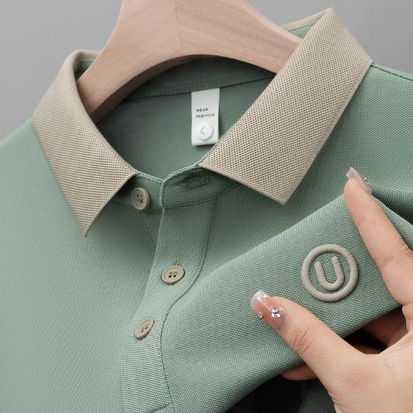 POLO Men's T-Shirt Short Sleeve Casual Light Luxury Business Summer New Lapel Embroidered Top Half-sleeved Dad Fashion