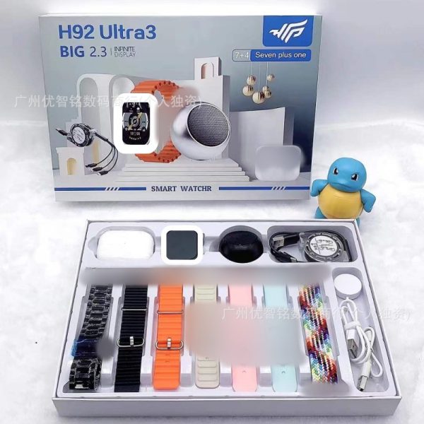 Huaqiangbei smart watch H92 Ultra3 Bluetooth audio headset charging cable multi-strap set cross-border hit