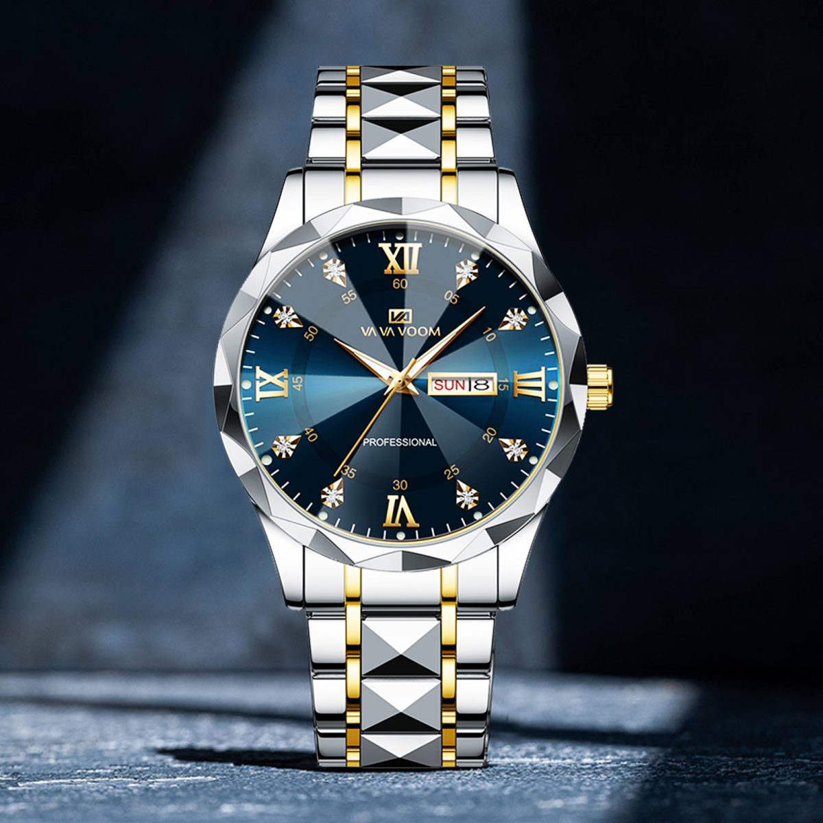 VAVAVOOM brand watches men's waterproof fashion diamond design business cross-border men's watches factory wholesale - Image 2