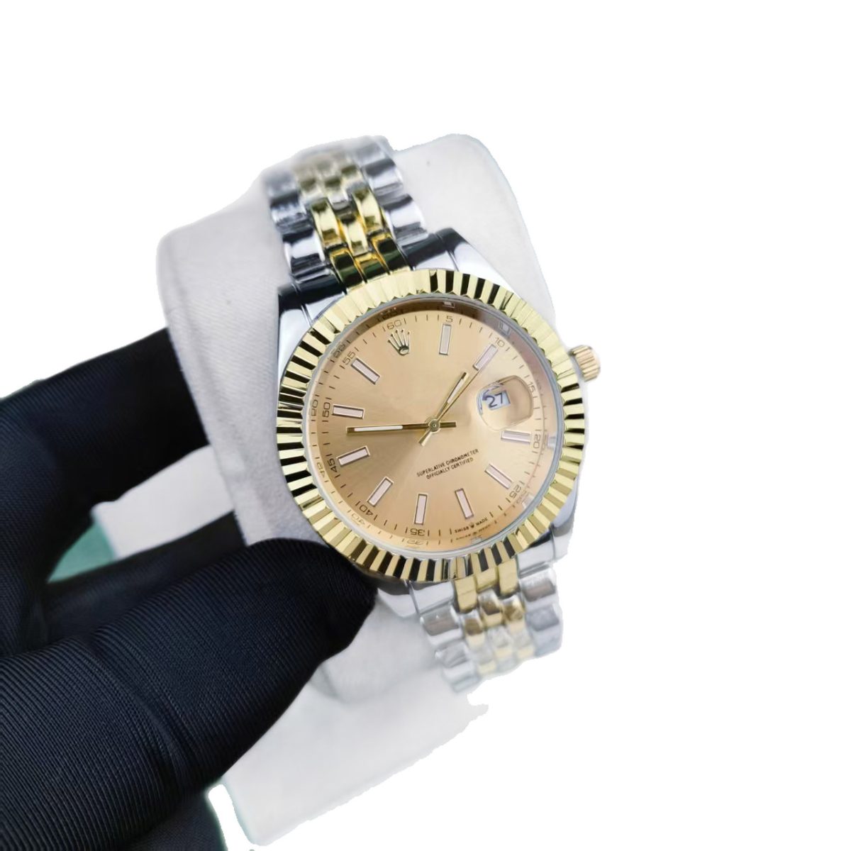 Log Water Ghost Foreign Trade Wholesale Log 41mm Non-mechanical Men's Quartz Watch Solid Steel Band Luminous Waterproof Watch - Image 5