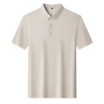 Foreign trade wholesale high-end seamless ice silk short-sleeve polo shirt men's summer solid color lapel breathable sweat-absorbent T-shirt - Image 5