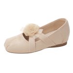 Spot ~ 5CM French fairy-style flower ballet shoes female cross-strap pig nose single shoe girl - Image 5