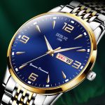 Watches Men's Chinese and English Calendar Ultra Thin Luminous Waterproof Solid Belt Steel Band Alloy Fashion Watch Gifts Authentic - Image 2