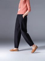 [55,000 Collections] Pure Cotton Wide-Leg Pants Women's Summer 2025 Loose Plus Size White Harem Pants Slim and Casual - Image 5