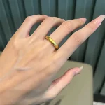 Ancient loach back ring, gold simulation gold ring, female high-end ring, plain circle niche high-end ring - Image 3