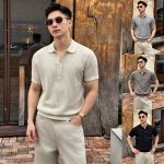 Old Money Style Polo Shirt Knit Short-Sleeve T-Shirt Men's Lapel Paul Texture Business Summer Cross-border Factory Wholesale