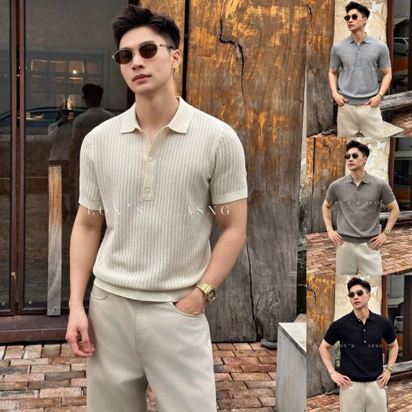 Old Money Style Polo Shirt Knit Short-Sleeve T-Shirt Men's Lapel Paul Texture Business Summer Cross-border Factory Wholesale