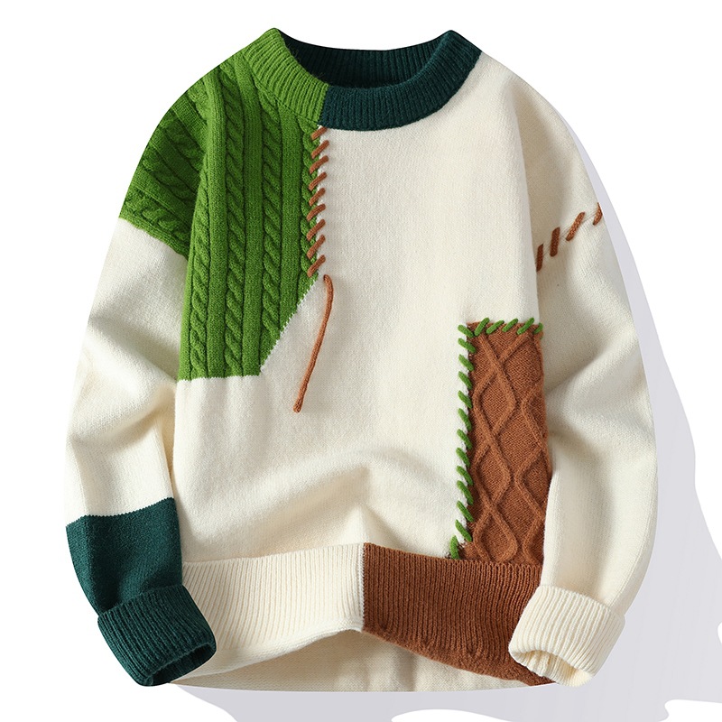 O1CN01dAOe0V2EFWfxpmCYx_977658715-0-cib.jpg Spot Japanese cross-border hot sale autumn and winter new casual crewneck sweater, base knit, loose sweater, men's wear - Image 1