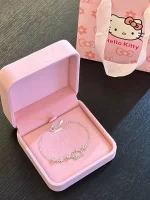 Birthday gift Kitty cat bracelet women's young niche light luxury Japanese and Korean student silver bracelet for girlfriend - Image 4