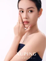 Xuping gypsophila row ring simple ins style fashion light luxury high-end temperament luxury index finger ring ring - Image 4