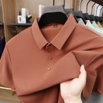 Jin Ami seamless short-sleeve men's short-sleeve POLO summer casual top, thin breathable collar new short-sleeve - Image 3