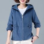 Corduroy women's short coat, Korean version loose, 2023 fall/winter plus-size slimming jacket, casual sweatshirt women - Image 3