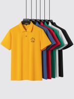 High-end summer men's polo shirt, silky pearl cotton floor cotton with a collar and embroidery, business casual dad's plus-size short-sleeve T-shirt - Image 5