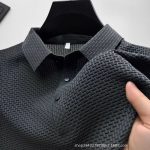 2026 New Ice Silk Short-Sleeve T-Shirt for Men's Summer Turn-down Casual T-Shirt, High-End Leadership Breathable Ice-Feeling Short Sleeve - Image 4