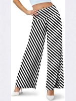2026 Cross-border European and American Amazon women's stretch wide-leg casual pants, comfortable high-waist Palazzo women's pants - Image 3