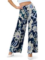 2026 Cross-border European and American Amazon women's stretch wide-leg casual pants, comfortable high-waist Palazzo women's pants