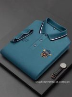 New summer men's short-sleeve T-shirt, middle-aged and young men's polo shirt, lapel stud loose top, export business, cross-border business - Image 5