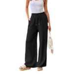 LILLUSORY Women's Linen Summer Palazzo Pants Flowy Wide - Image 5