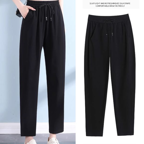 Harem pants for women, petite thin cropped loose slimming carrot pants drape new 2026 summer versatile commuting pants