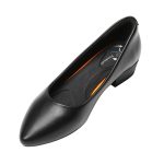 Work shoes for women, black leather shoes, soft soles, comfortable flats, mid-heel chunky heel flats, professional high heels, and office women's shoes - Image 5