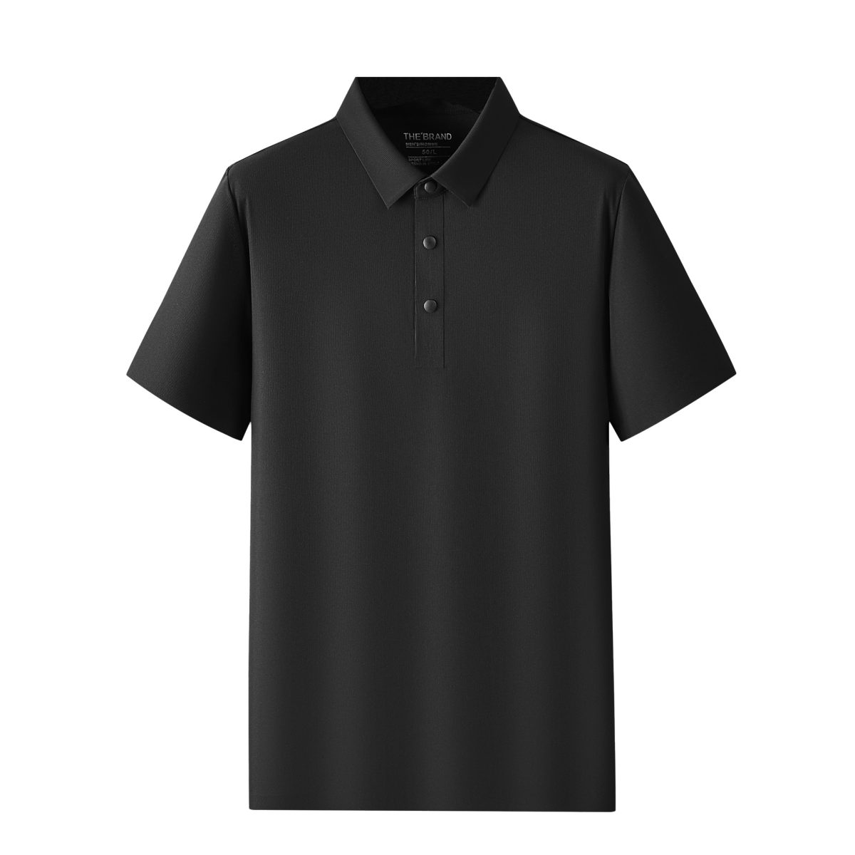 Cross-border supply for foreign trade seamless brocade ammonia ice silk men's polo shirt short sleeve thin air conditioning shirt lapel polo shirt men - Image 5